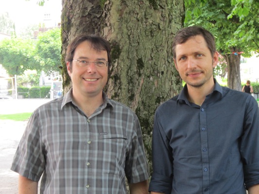 links: Andreas Wiedmer, Schulleiter Steinhof, rechts: Patrick Schmidt, Schulleiter Grenzhof