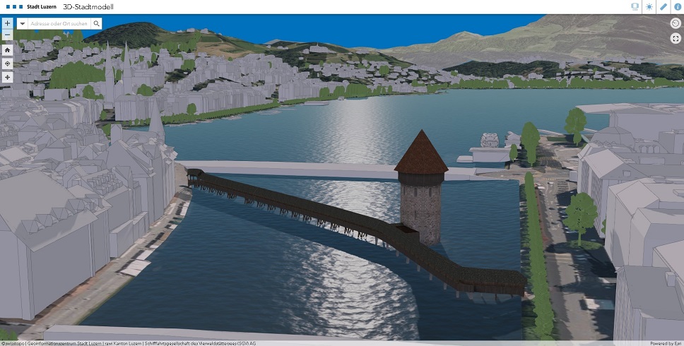 Texturierte Kapellbrücke in der Morgendämmerung