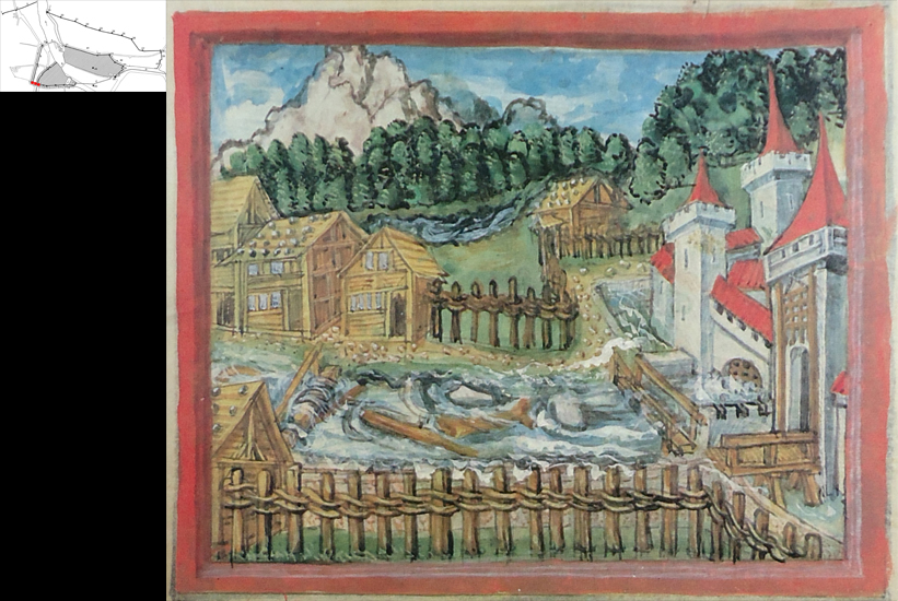 Der Ketzerturm diente als Verlies. Er war nach Gewittern dem reissenden Krienbach ausgesetzt. Eine Flut, ähnlich der abgebildeten, setzte ihm 1738 so sehr zu, dass er abgerissen werden musste.