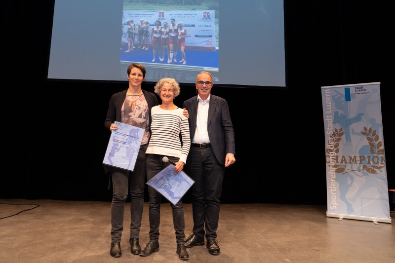 Von Links nach Rechts: Nina Thölking, Franziska Schönborn, Beat Züsli; Ruderclub Rotsee