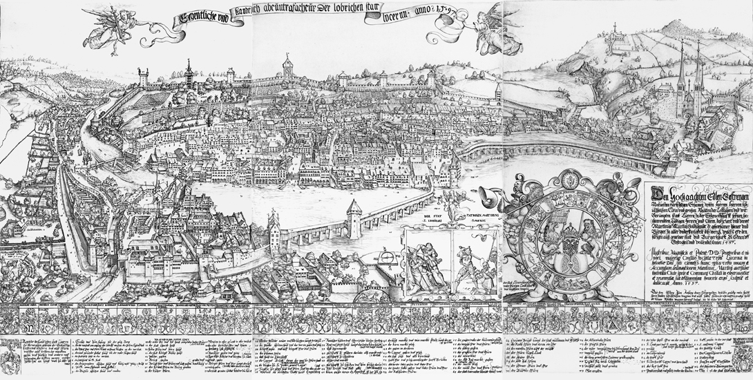 Die Stadt Luzern präsentierte sich bis ins 18. Jahrhundert als geschlossenes Ganzes.