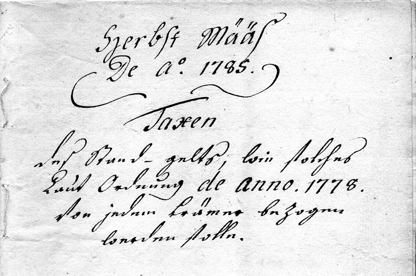 Die Marktordnung von 1778 hielt das Standgeld fest, welches an der Määs zu entrichten war. Die Blumenhändlerin Anna Maria Roos bezahlte z. B. eine Gebühr von 15 Schilling für ihren Stand. 