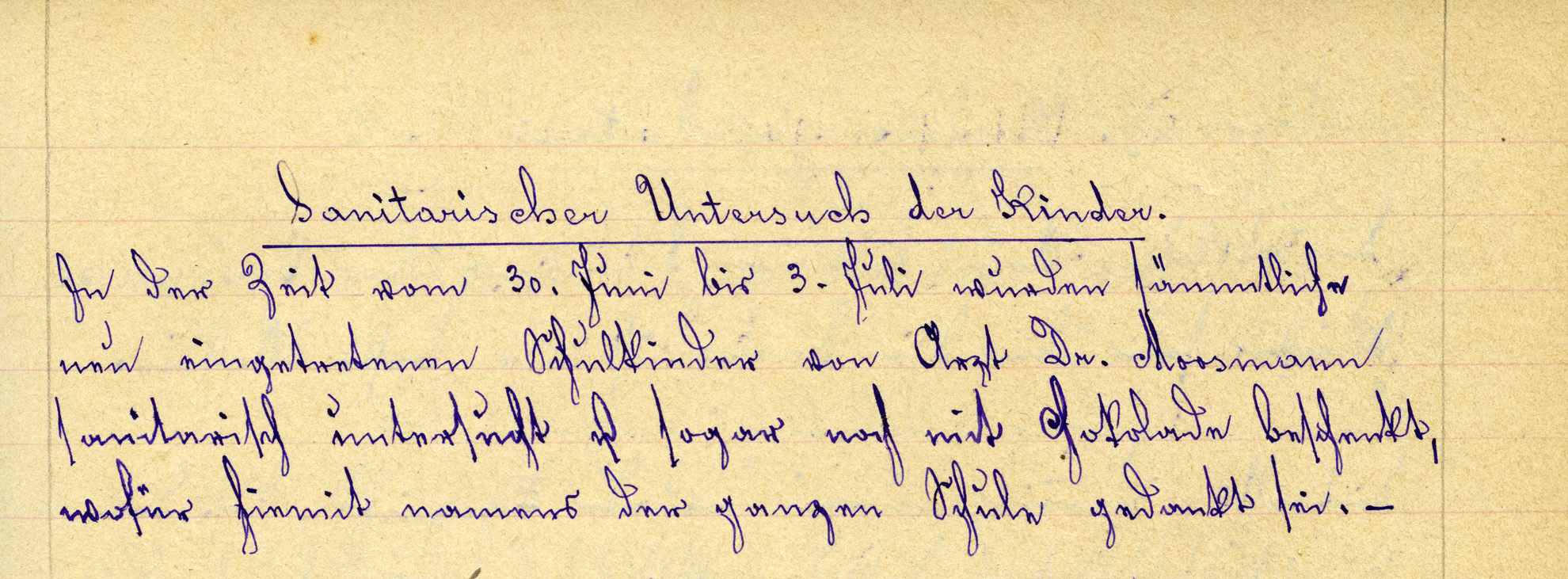 Der Schularzt Dr. Moosmann beschenkte die Reussbühler Schüler nach dem »sanitarischen Untersuch» im Jahr 1905 mit Schokolade.