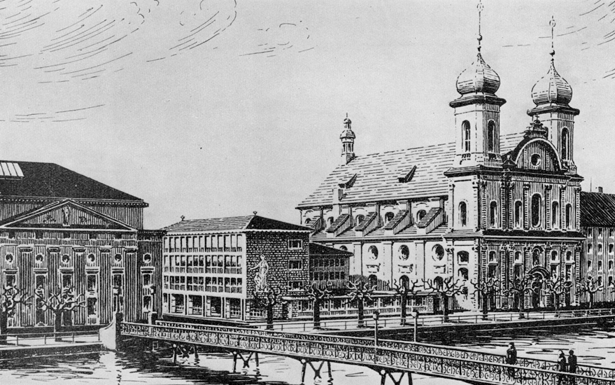 Das Projekt von Otto Dreyer wurde nicht umgesetzt. Die Bevölkerung fand Gefallen an der freigespielten Fassade der Jesuitenkirche, das Areal blieb leer.