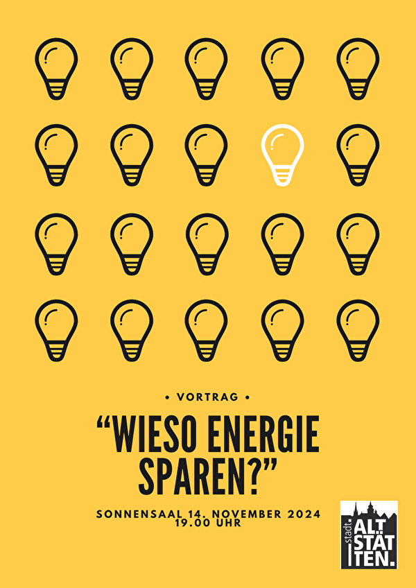 Plakat zum Vortrag «Wieso Energie sparen?»