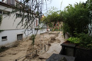 Brendenbach während Hochwasser 2014
