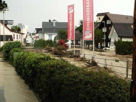 Verklausung Brücke Bad während Unwetter 2014
