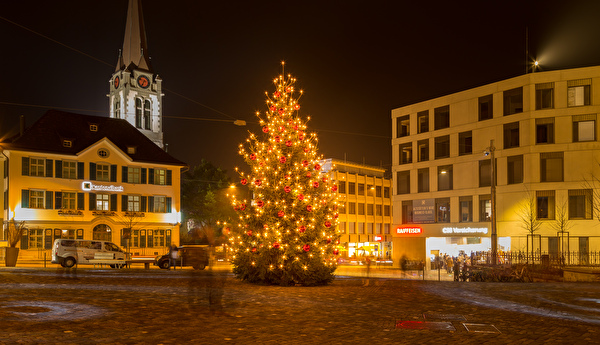 Christbaum auf dem Rathausplatz