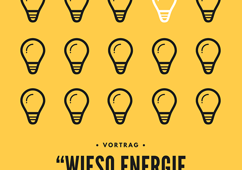 Plakat zum Vortrag «Wieso Energie sparen?»