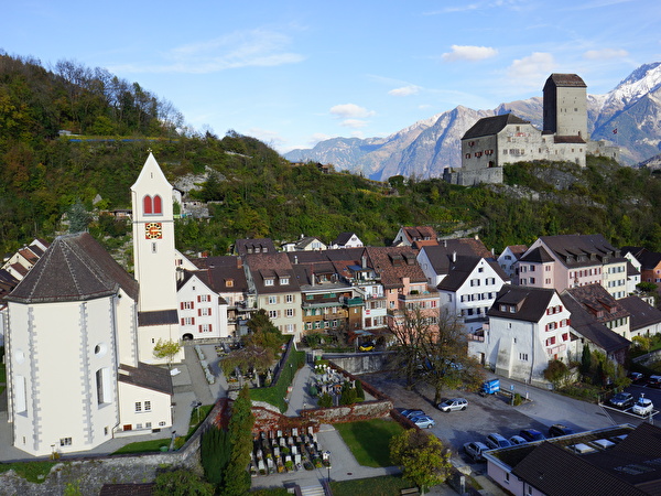 Luftaufnahmen Katholische Kirche Sargans