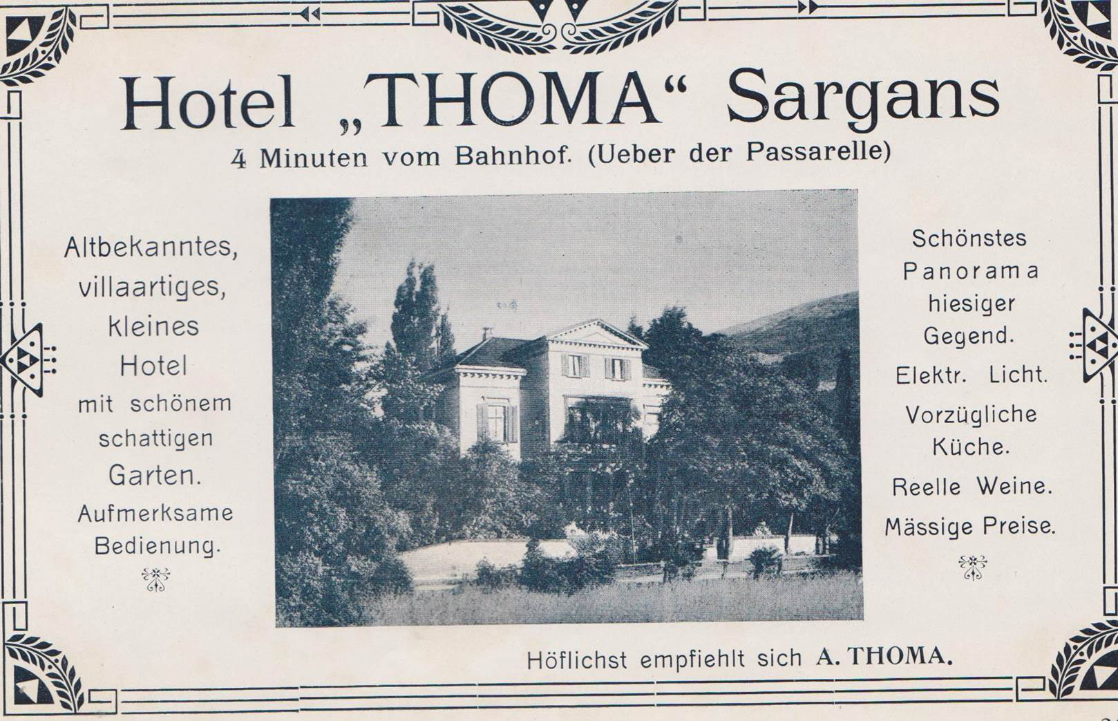 Das Hotel Thoma beim alten Bahnhof wurde leider abgebrochen