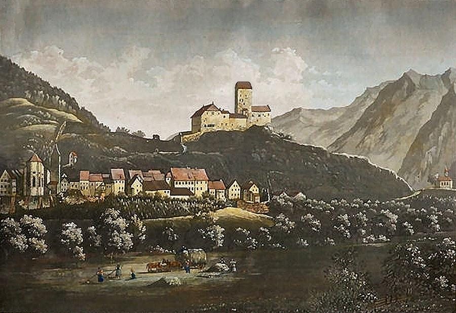 Um 1850: Der Wiederaufbau ging zügig vonstatten, und zwar vor allem dank einer neuen kantonalen Versicherung und dank Spenden aus der ganzen Schweiz.