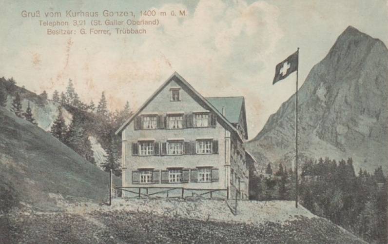 Das alte Kurhaus Gonzen brannte in den 60er Jahren ab.