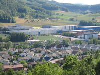 Blick auf Gewerbegebiet Zelgli und Dellenboden