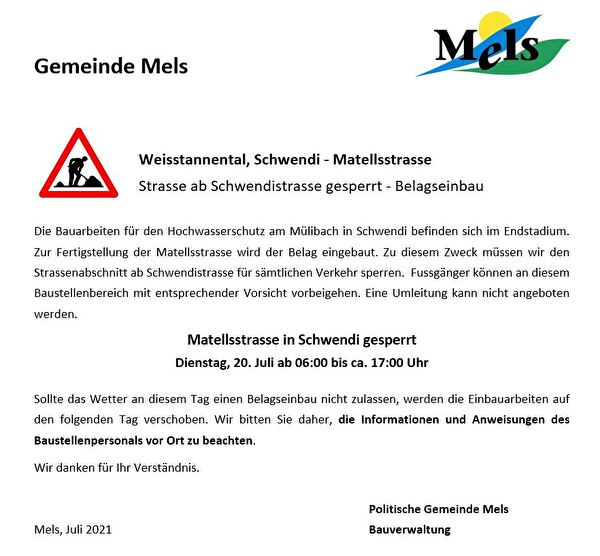 Strassensperrung