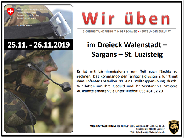 Schweizer Armee - Wir üben im Dreieck Walenstadt - Sargans - St. Luzisteig