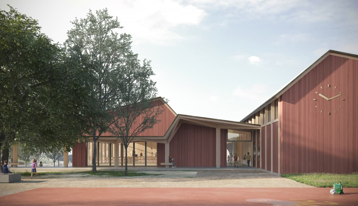 Turnhalle und Blockzeitenraum von aussen