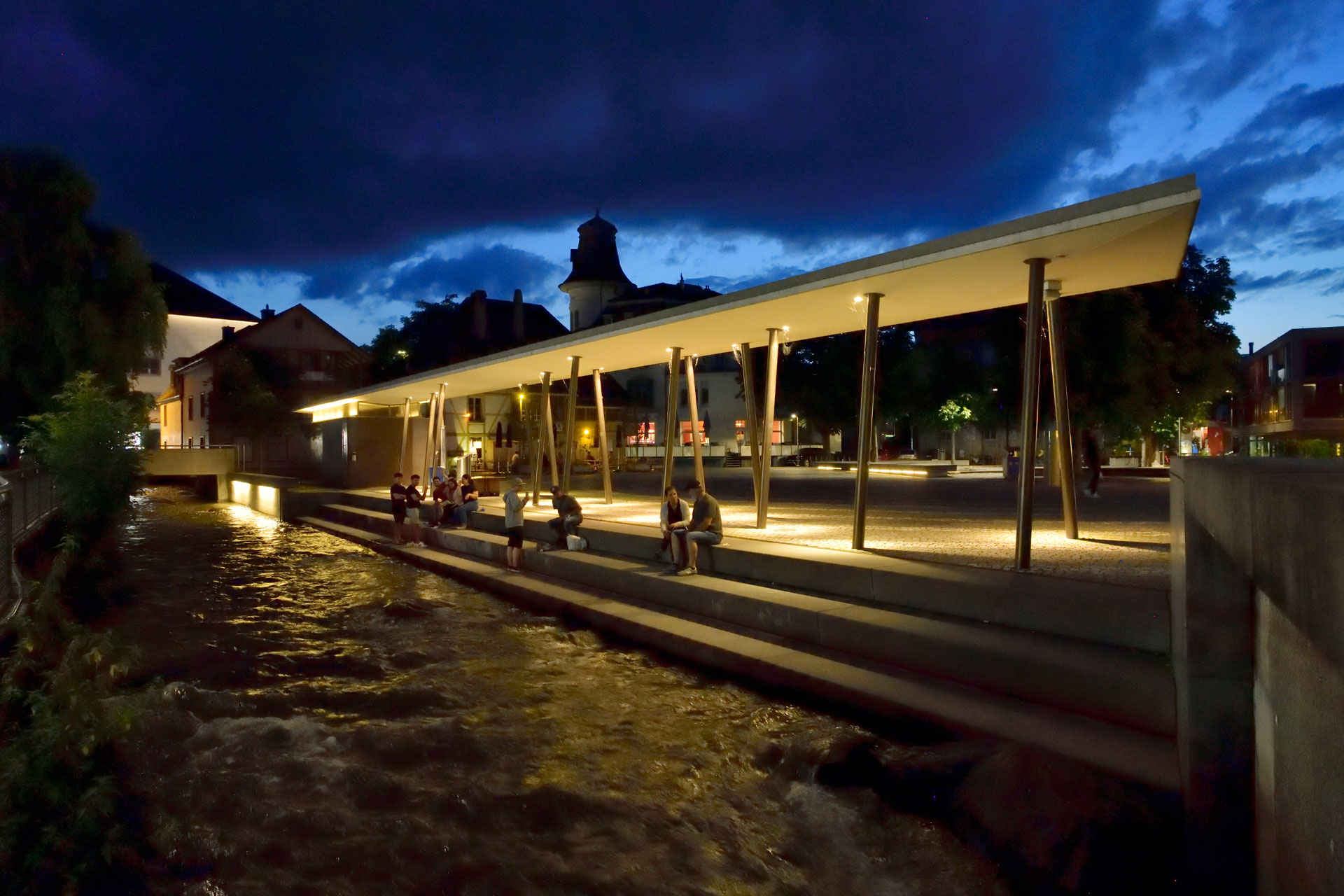 Abendstimmung Wuhrplatz und Langete