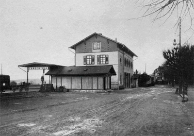 Das neue Bahnhofgebäude um 1856