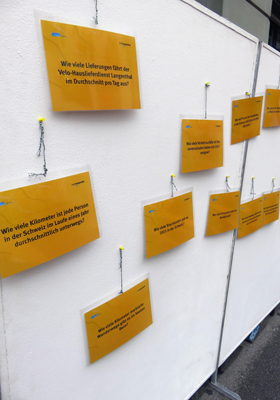 Ein interaktives Spiel regte die Teilnehmenden am Aktionstag an, sich mit Themen rund um die Mobilität auseinander zu setzen.