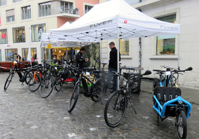 Am Aktionsstand des VELORAMA's konnten die Besucher sich u.a. über das Lastenvelo informieren lassen.
