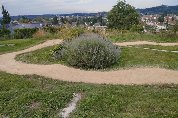 Das Bild zeigt den kleinen Pumptrack bei der Schoio-Familienhilfe