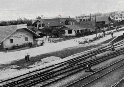 Maschinenfabrik Ammann an der Bahnlinie, vor 1900