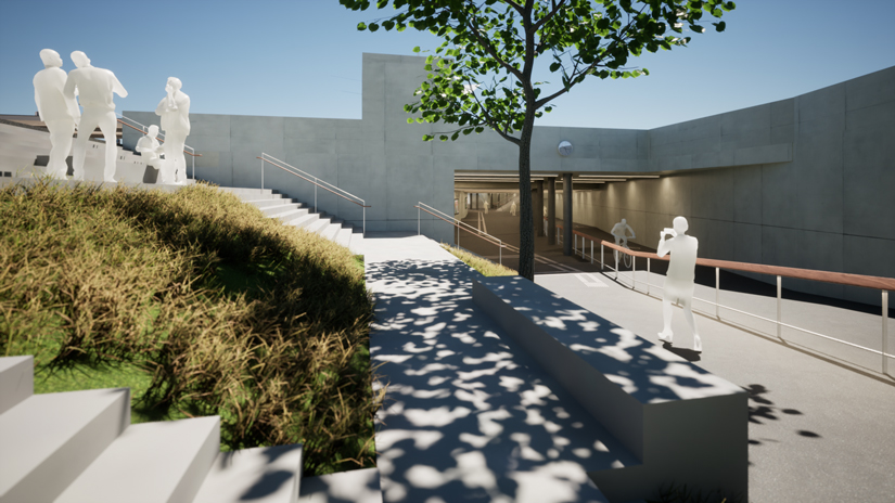 Zugang zur neuen Bahnhofpassage (Visualisierung)