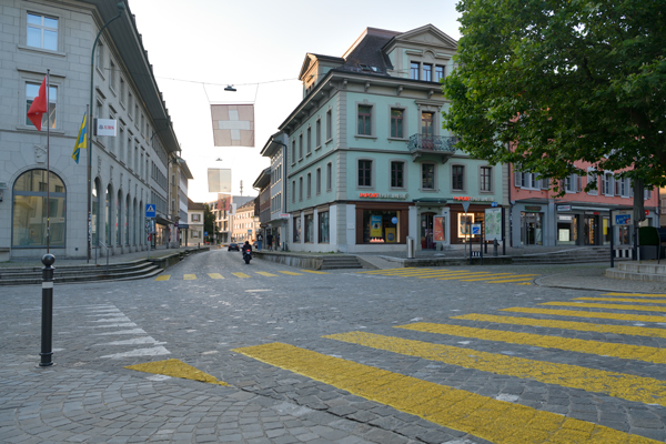 Das Bild zeigt das Stadtzentrum von Langenthal