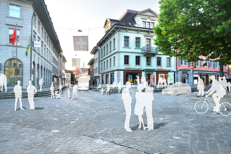 Die Vision des zukünftigen Stadtzentrums von Langenthal. 