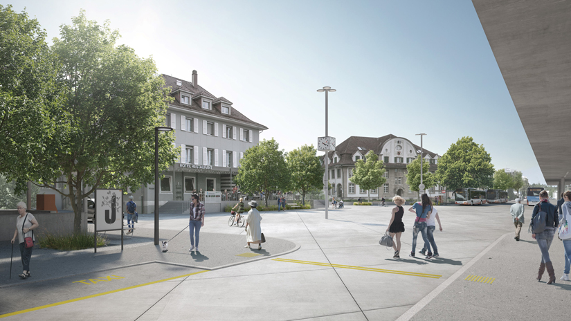 Der neue Bahnhofplatz Süd (Visualisierung)