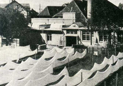 Das Bild zeigt die Rasenbleiche um 1900