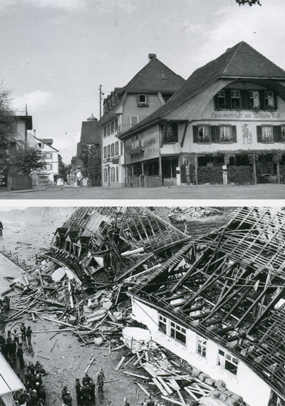 Tell vor und nach der Sprenung