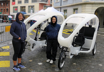 Trotz Regen wurde das Rikscha-Angebot rege genutzt! Die Fahrerinnen und Fahrer legten in den sechs Stunden gemeinsam über 120 km zurück.