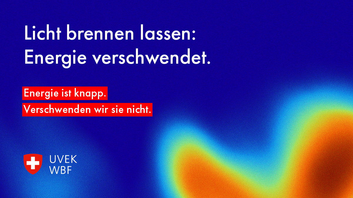 Eines der Sujets der Energiesparkampgne vom Bund