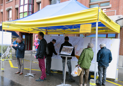 Am Stand der Stadtentwicklung Langenthal orientierte der Stadtbaumeister über die anstehenden Planungen rund um das Thema Verkehr. Im Weiteren führte er je eine sportliche Stadtführung zur Marktgasse und dem Gebiet ESP Bahnhof durch.