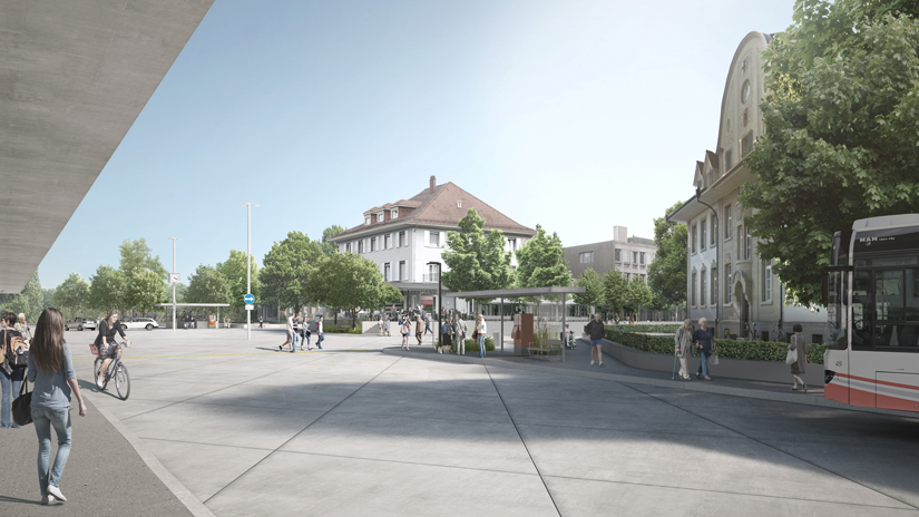Der neue Bahnhofplatz Süd (Visualisierung)