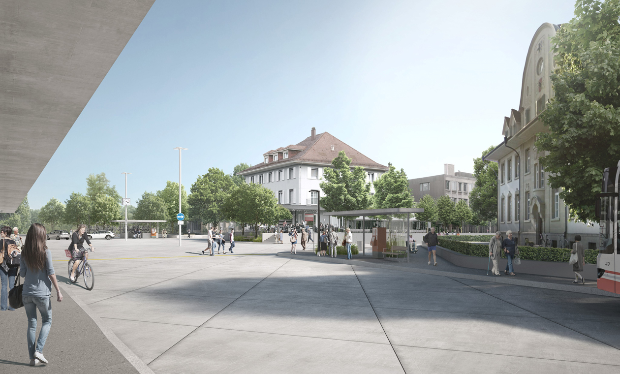 Visualisierung des neuen Bahnhofplatzes Süd