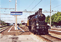 Anlässlich des Bahnhoffestes im September 2000 in Laufenburg besuchte eine Eisenbahnkomposition mit einer Dampflokomotive die Gemeinde Stein.