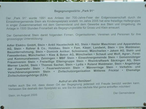 Einen herzlichen Dank an die Mitglieder der Arbeitsgruppe, die Helferinnen und Helfer und die Sponsoren.
