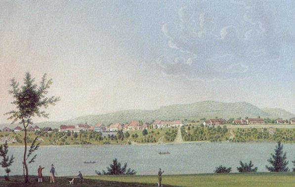 Ein idyllischer Blick auf Stein von der badischen Seite mit dem ruhig dahinfliessenden Rhein (von M. Morat, geb. 1820. Name des Bildes: Stein gegenüber Säckingen).

Stein, Dorfgemeinde im Kreise Wegenstetten, Bezirkes Rheinfelden, mit 167 männlichen 137 weiblichen, zusammen 304 Einwohnern in 44 mit Ziegeln, 4 mit Stroh gedeckten Häusern, nebst 14 Nebengebäuden mit Ziegeldächern, ein wohlgebautes Pfarrdorf, auf hohem Lande über dem linken Rheinunfer. Das Dorf windet sich von Nord gegen Süd um den Fuss des Steiner-Berges, der früher Mumpfer-Fluh hiess.

Aus dem Buch: Unbekannter Aargau - Ansichten des 18. und 19. Jahrhunderts aus der Sammlung Laube.
