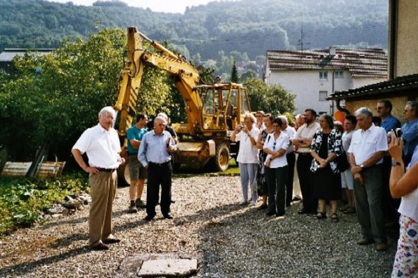 Die Vertreter der Krankenpflegestiftung Stein, des Spitex-Vereins und des Gemeinderates Stein informierten die Anwesenden über die Entstehungsgeschichte des Bauvorhabens.
