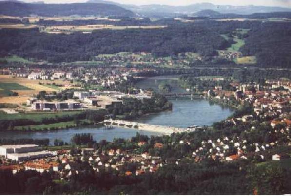 Stein und Bad Säckingen von Deutschland aus gesehen.
