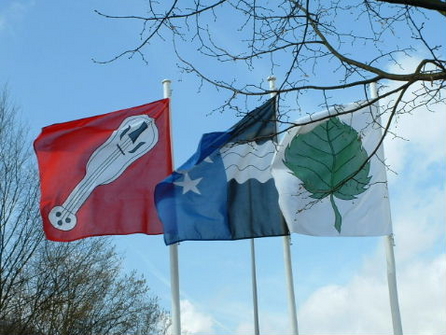 Der Kanton Aargau feiert 2003 seinen 200. Geburtstag. Zu diesem Anlass wurden die Dorfeingänge von Stein mit jeweils drei Fahnen geschmückt. Der Steiner, der Aargauer und der Fricktaler Fahne.