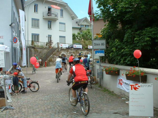 Ankunft in Stein.
