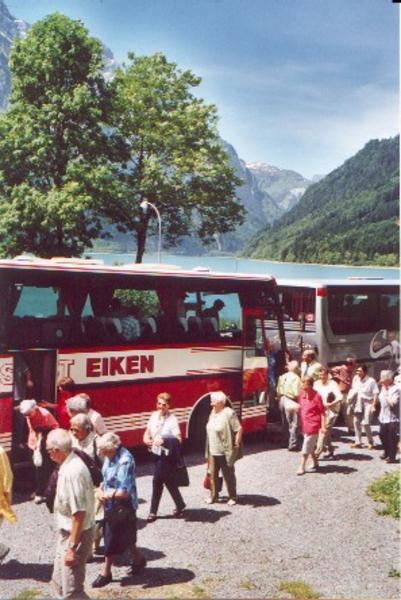 Ankunft am Klöntalersee im Kanton Glarus.