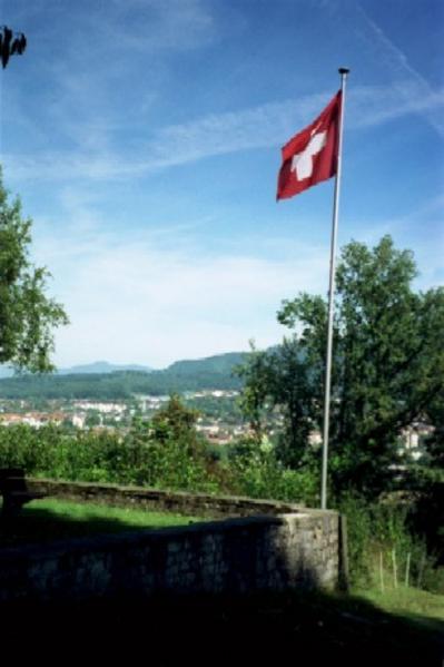 Der Friedensplatz mit Blick nach Bad Säckingen.
