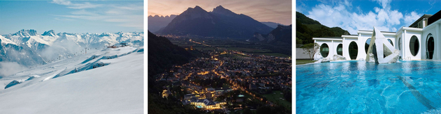 Das Skigebiet Pizol, Bad Ragaz und die Tamina Therme