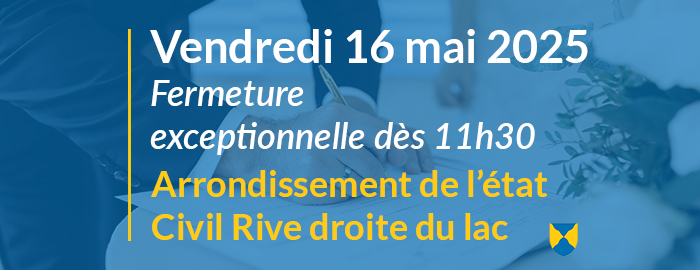 Fermeture exceptionnelle de l'arrondissement de l'etat civil 
