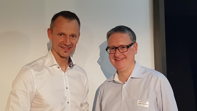Chefökonom UBS Daniel Kalt(l.) mit Stadtpräsident Roger Bachmann